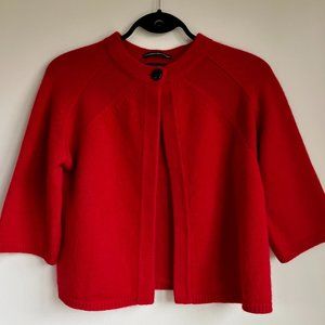 Jones New York Red Cashmere Cropped Cardigan
